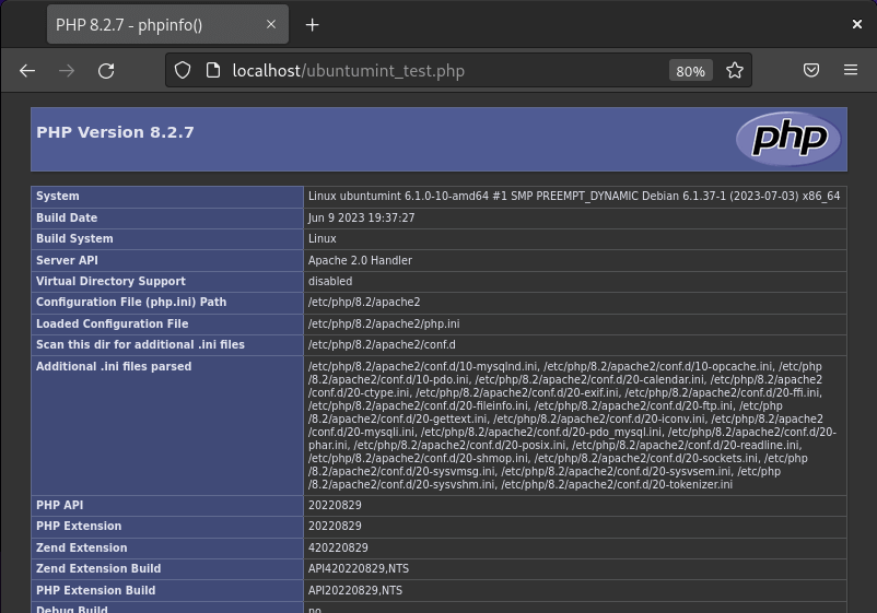 Check PHP Info in Debian