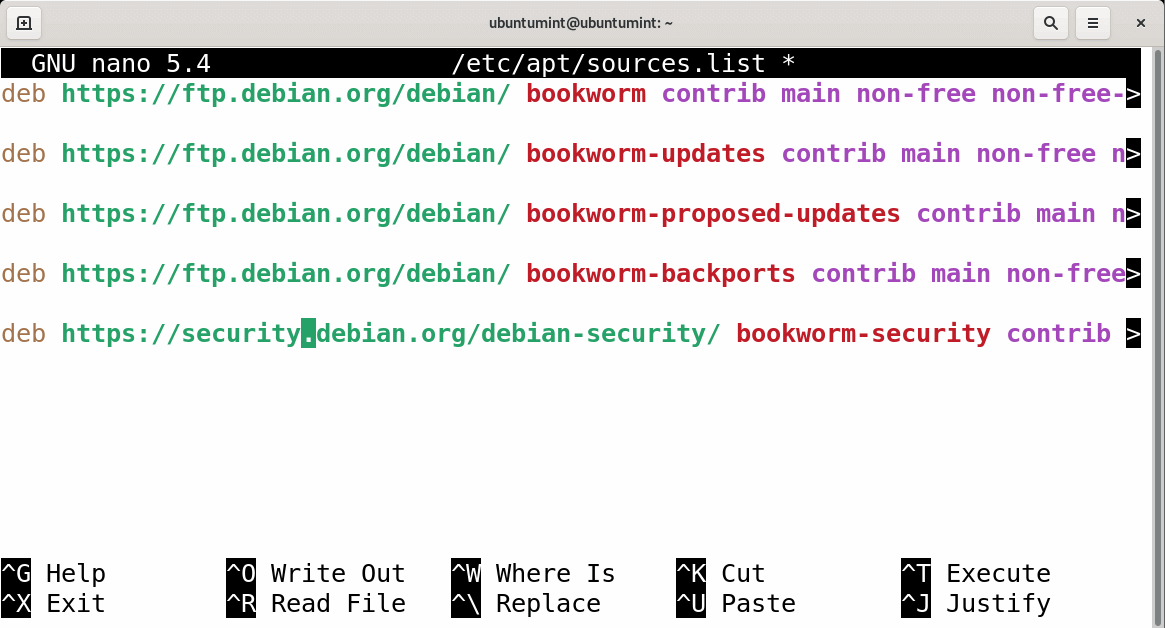 Debian 12 Sources File