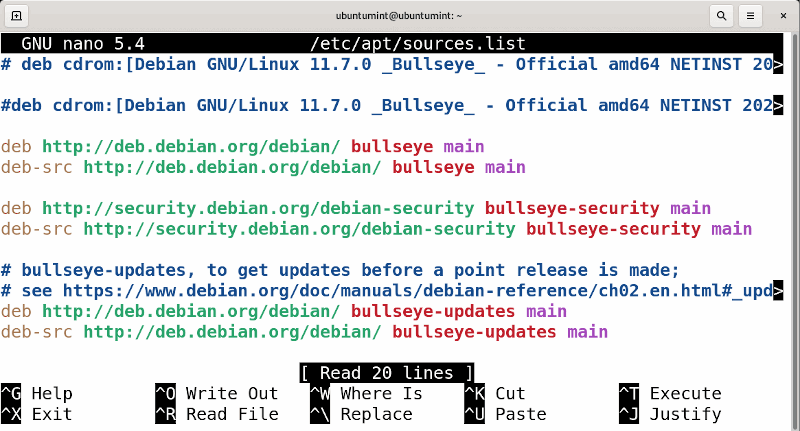 Debian Sources File