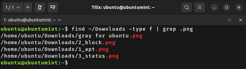 Find PNG Files in Linux