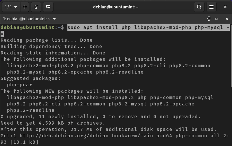 Install PHP in Debian