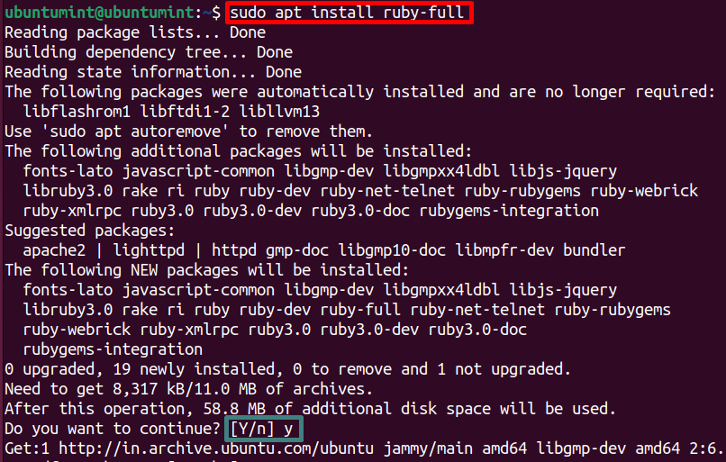 Install Ruby in Ubuntu