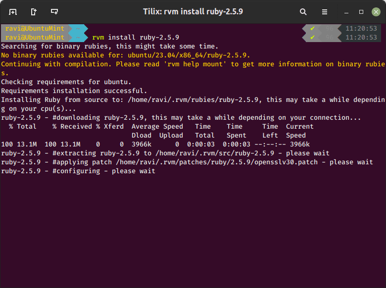 Install Specific Ruby Version in Ubuntu