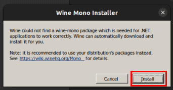 Install Wine Mono