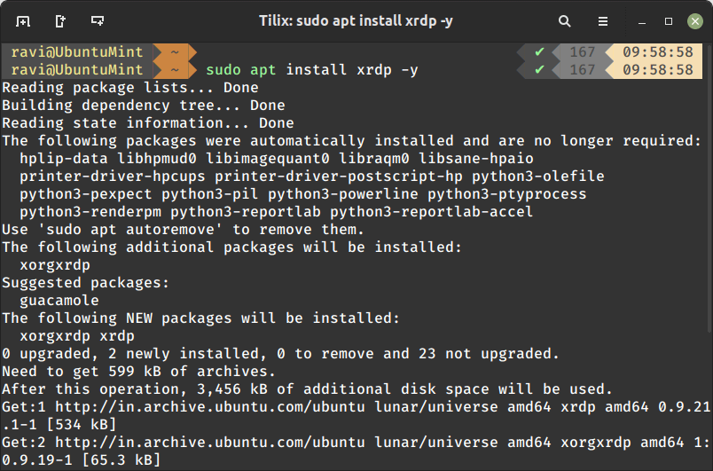Install Xrdp in Ubuntu