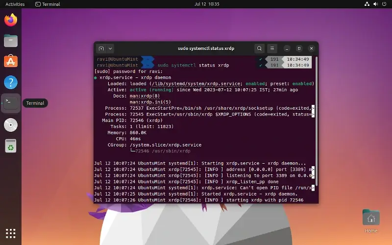 Install Xrdp on Ubuntu