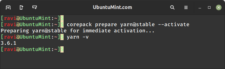 Install Yarn Using Corepack