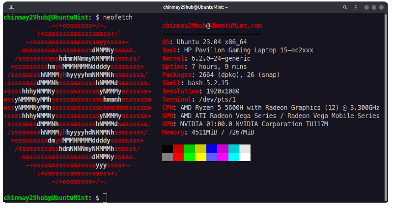 Neofetch - Show Ubuntu System Information