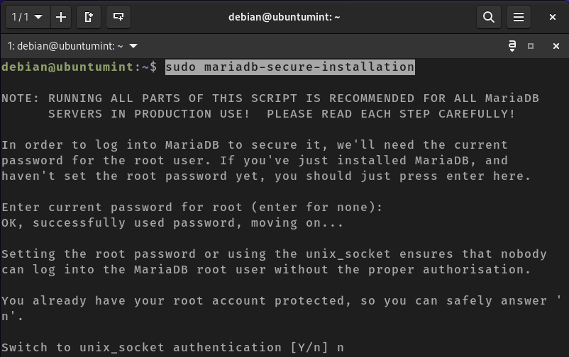 Secure MariaDB in Debian