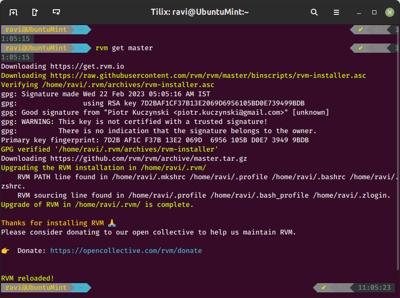 Update RVM Installation