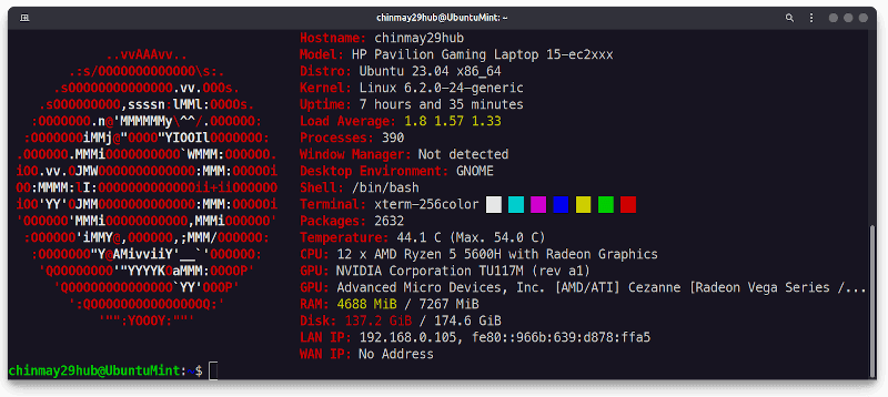 archey4 - Show Ubuntu System Information