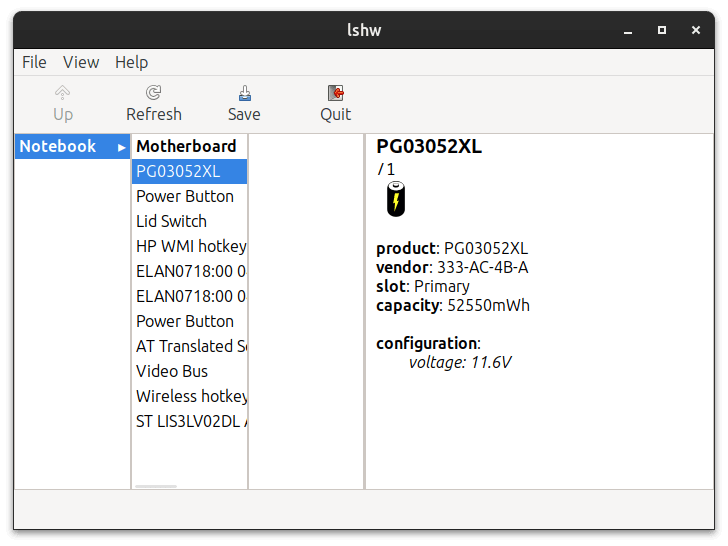 lshw-gtk - System Hardware Information Tool