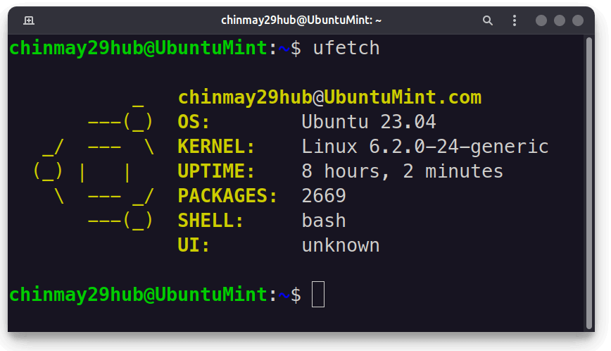 ufetch - Show Ubuntu System Information