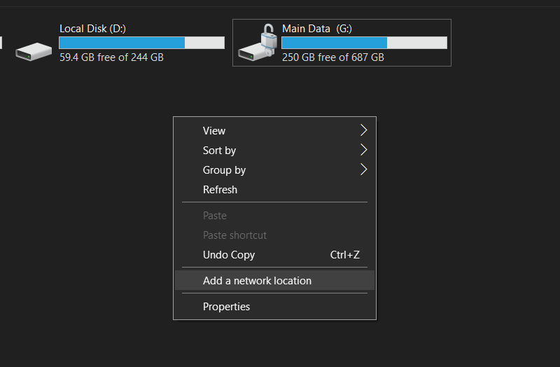 Adding a Network Location