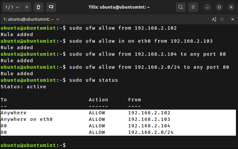 Allow IP Address in UFW