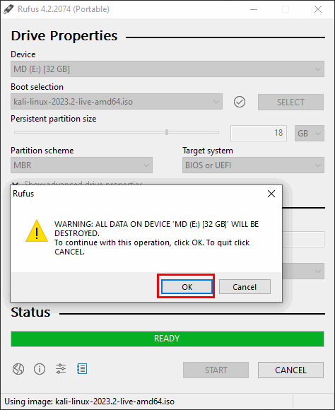 Confirm Data Deletion in USB Drive