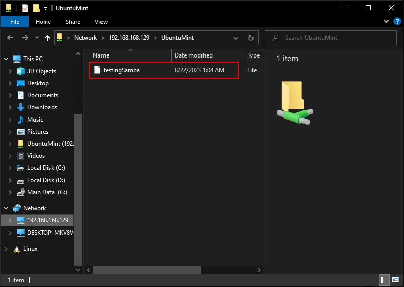 Check Samba Share Files on Windows
