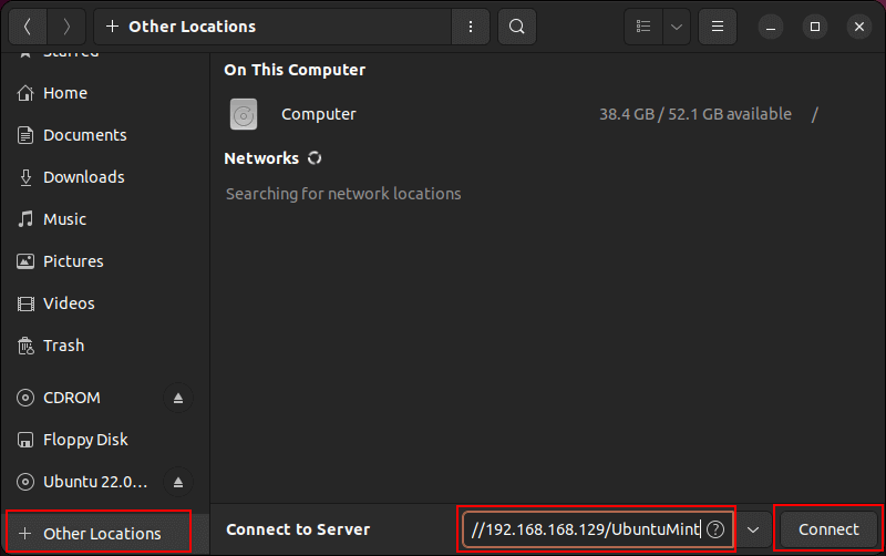 Connect to Samba Server