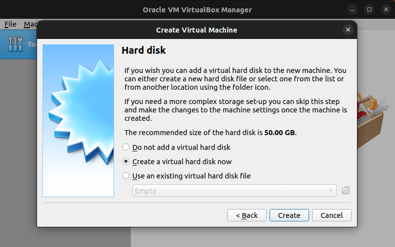 Create Hard Drive for VM