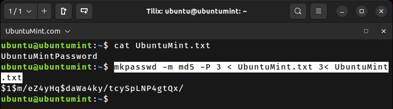 Create MD5 Password Hash Using File Contents