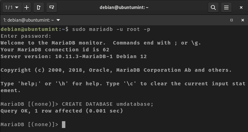 Create MySQL Database