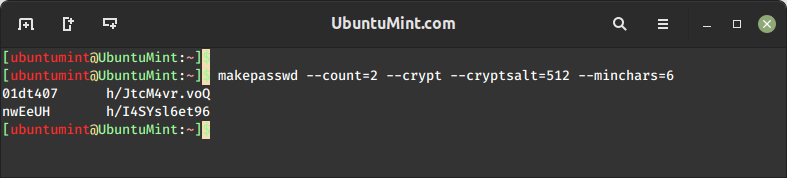 Create Passwords Using Crypt Salt