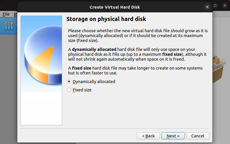 Dynamically Allocate Virtual Hard Disk