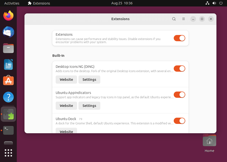 Gnome Extensions