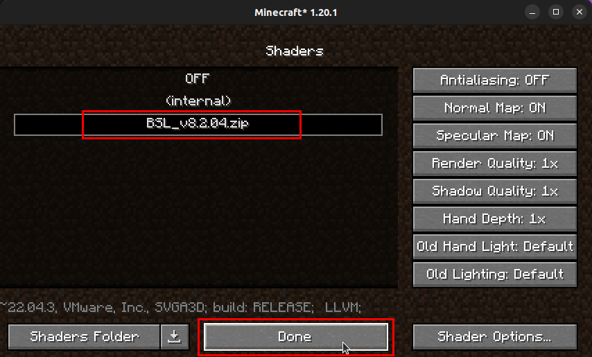 Install Minecraft Shaders