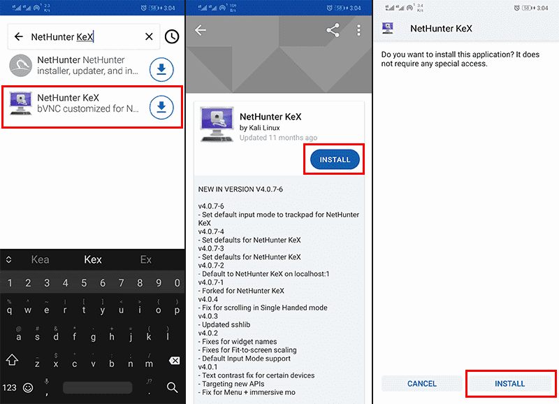 Install NetHunter KeX in Android