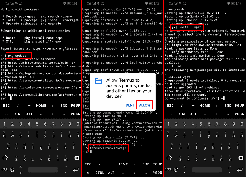 Install Packages in Termux