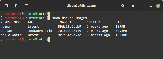 List Docker Images