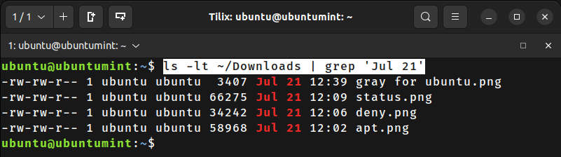 List Modified Files on Specific Date