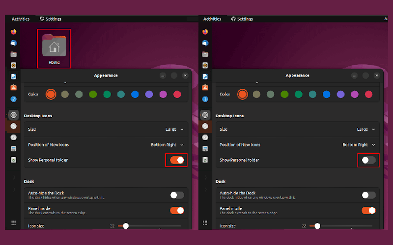 Remove Home Folder from Ubuntu Desktop
