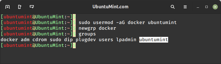 Run Docker as User