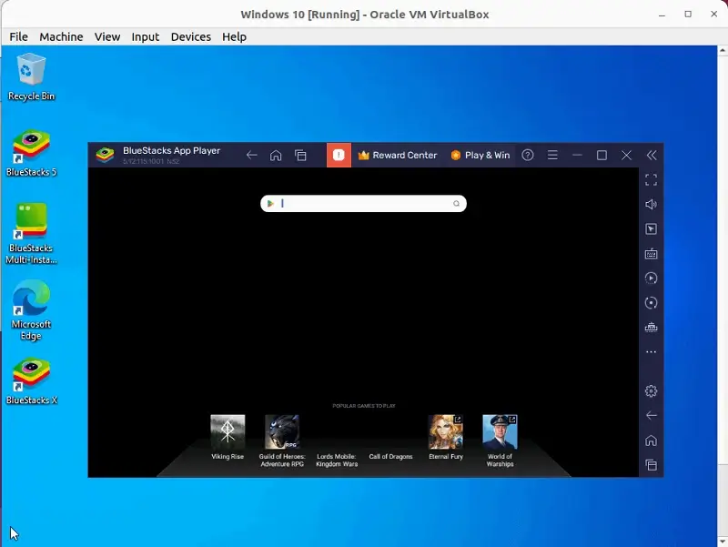 Running BlueStacks on Windows VM