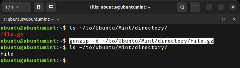 Unzip Gz File to Directory