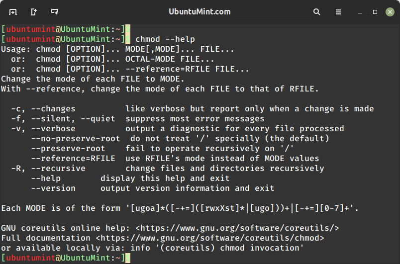 chmod Command Help