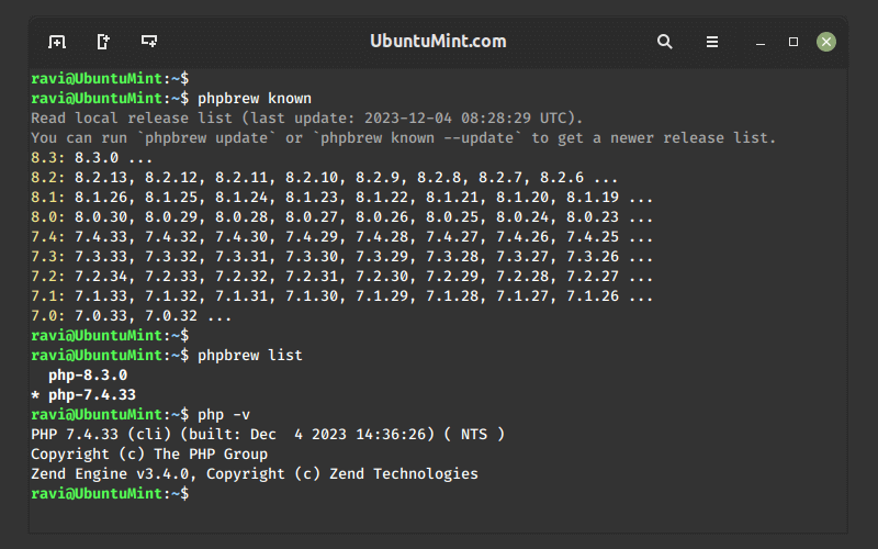 Install Multiple PHP in Ubuntu