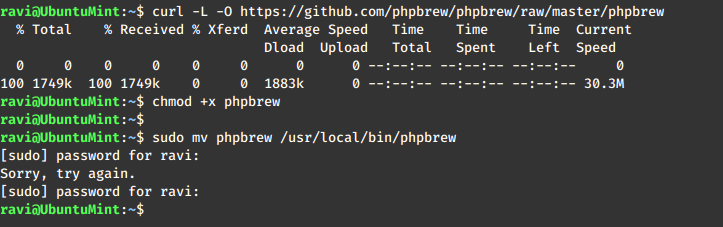 Install phpbrew in Linux