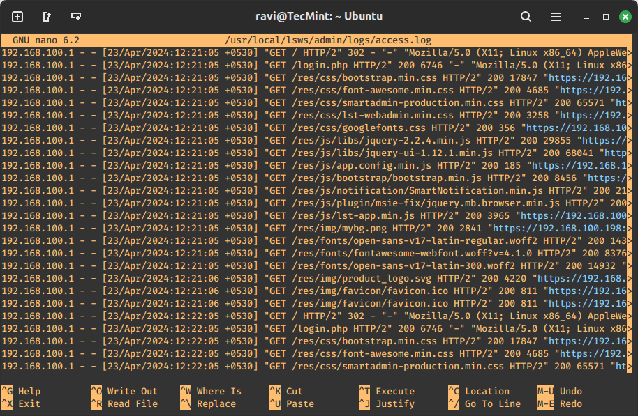 View OpenLiteSpeed Logs